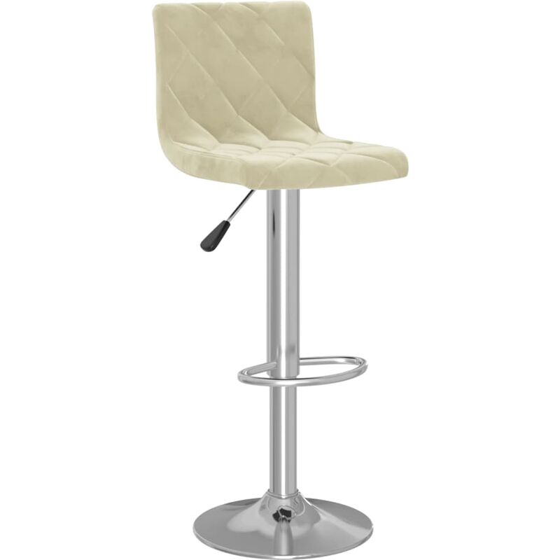 

vidaXL Taburete de cocina de terciopelo crema - Crema