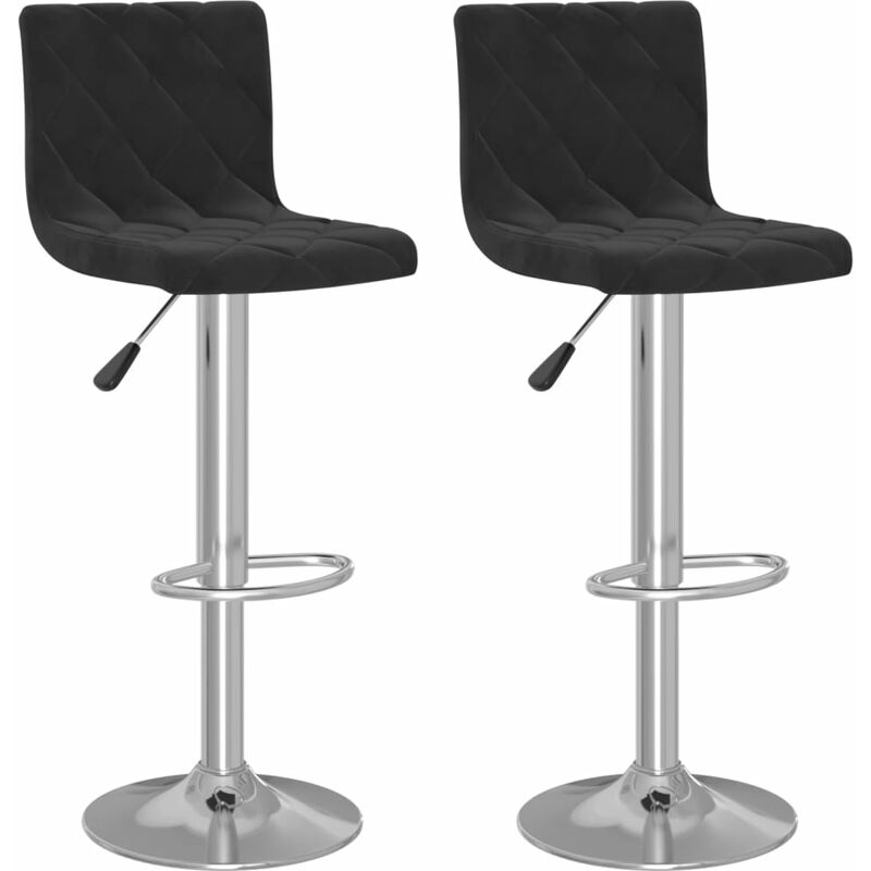 

vidaXL Taburetes de cocina de terciopelo 2 uds negro - Negro
