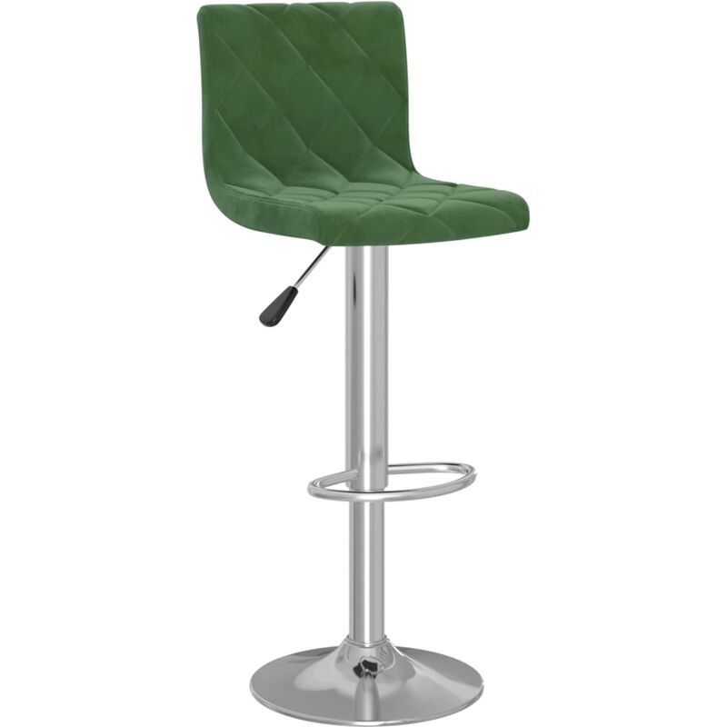 

vidaXL Taburete de cocina de terciopelo verde oscuro - Verde
