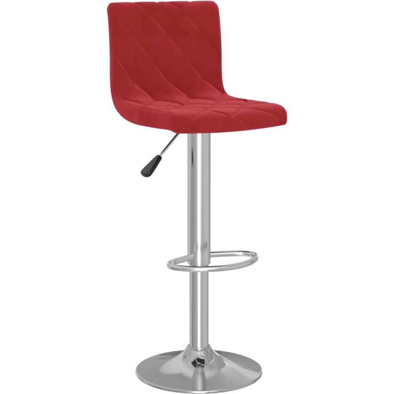 

vidaXL Taburete de cocina de terciopelo color vino tinto - Rojo