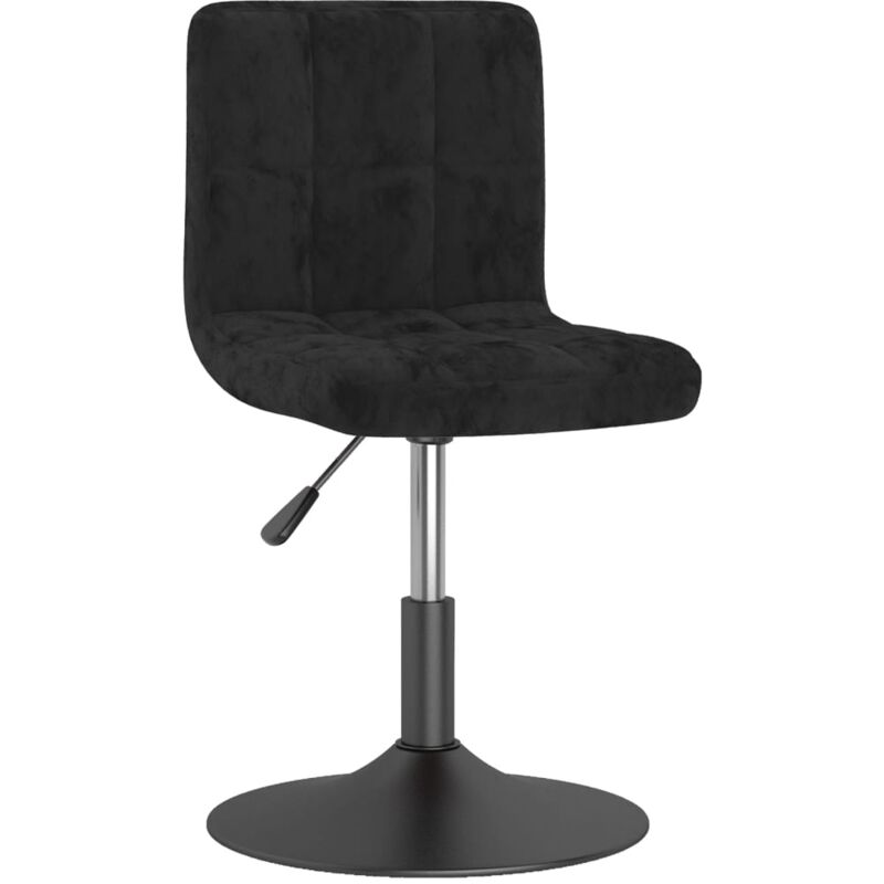 

vidaXL Taburete de cocina giratorio de terciopelo negro - Negro