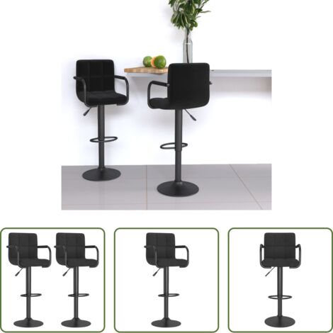 vidaXL Taburete de cocina -  Taburetes de cocina 2 unidades tela negro