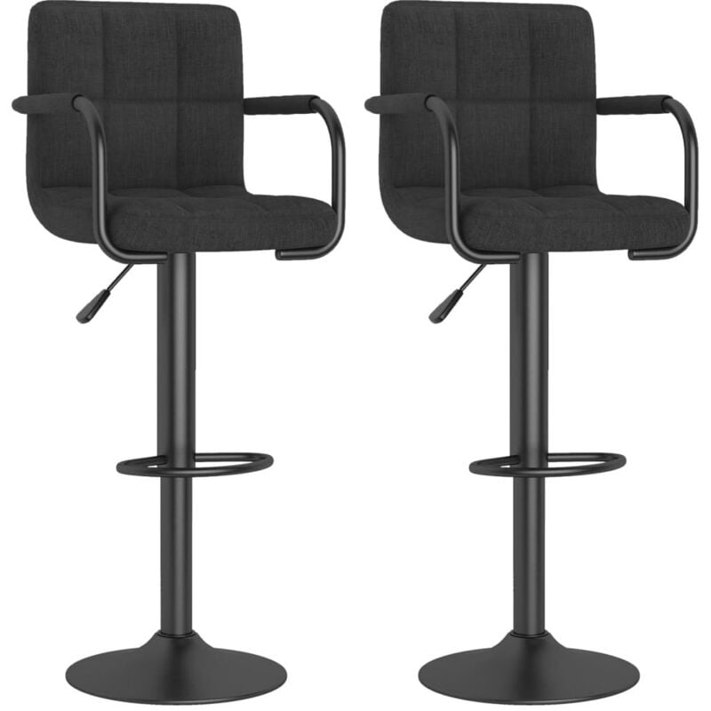 

Vidaxl - Taburetes de cocina tela 2 unidades negro - Negro