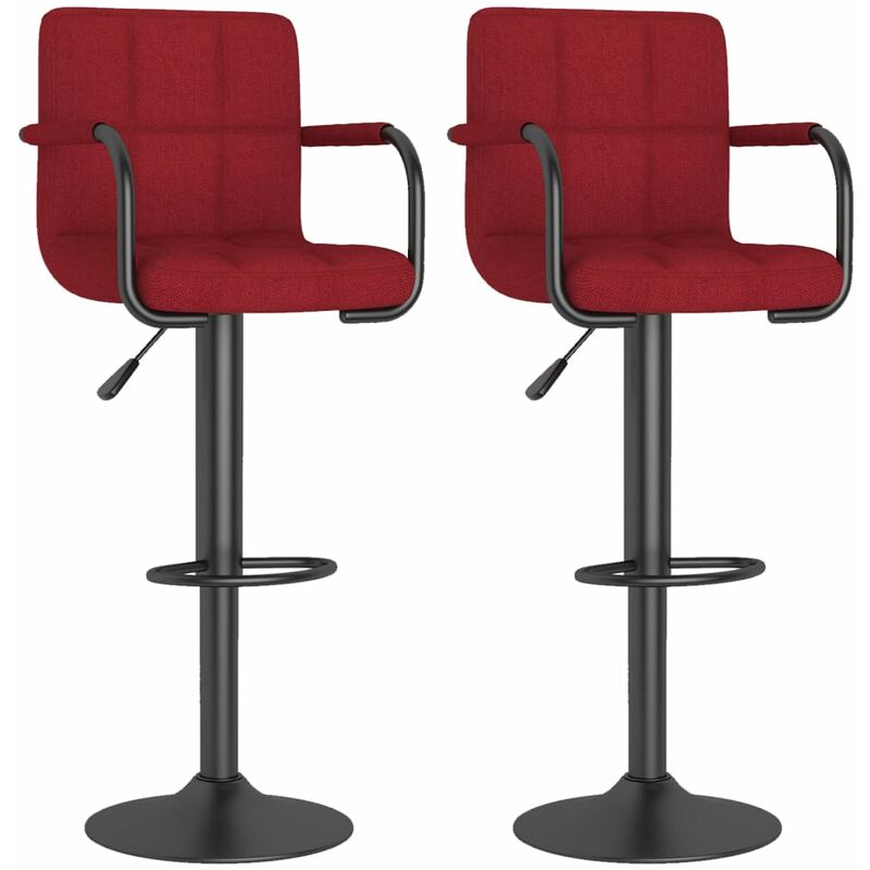 

Vidaxl - Taburetes de cocina tela 2 unidades rojo vino tinto - Rojo