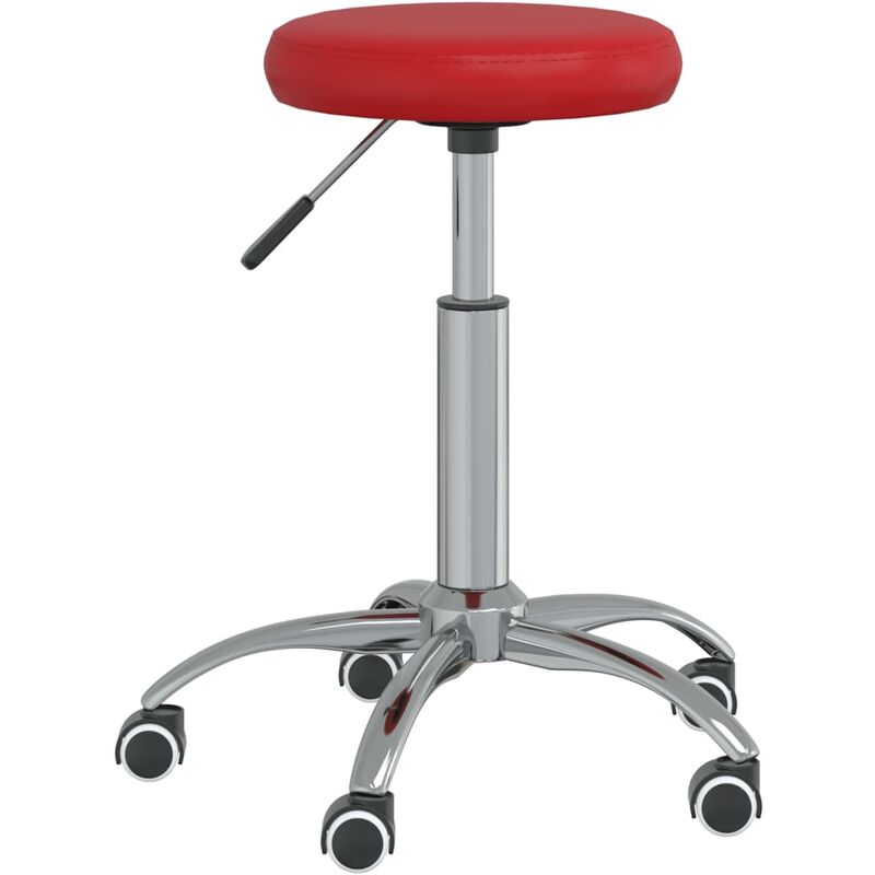 

vidaXL Taburete de masaje de cuero sintética rojo vino - Rojo