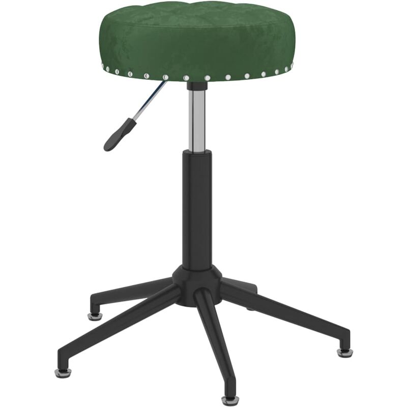 

vidaXL Taburete de masaje giratorio de terciopelo verde oscuro - Verde