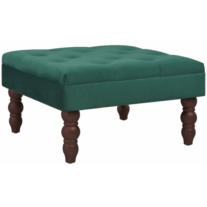 

vidaXL Taburete de terciopelo 60x60x36 cm verde oscuro - Verde