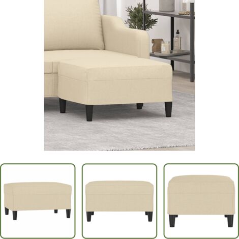 vidaXL Taburete -  Reposapiés de tela crema 70x55x41 cm