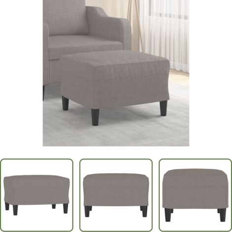 vidaXL Taburete -  Reposapiés de tela gris taupe 60x50x41 cm