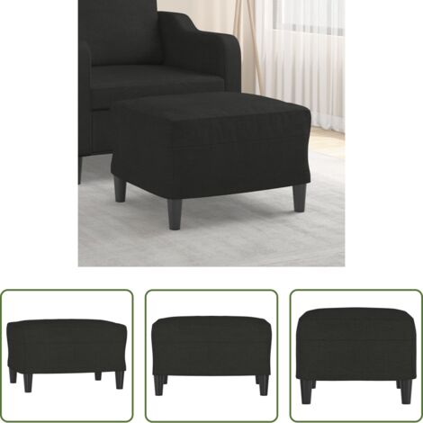 vidaXL Taburete -  Reposapiés de tela negro 60x50x41 cm