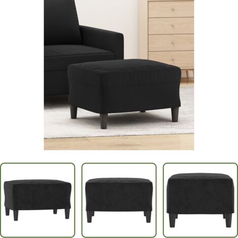 vidaXL Taburete -  Reposapiés de terciopelo negro 60x50x41 cm