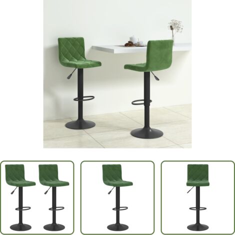 vidaXL Taburetes de bar -  Taburetes de cocina 2 unidades terciopelo verde oscuro