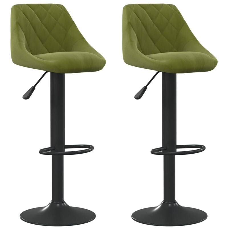 

vidaXL Taburetes de cocina 2 uds terciopelo verde claro - Verde