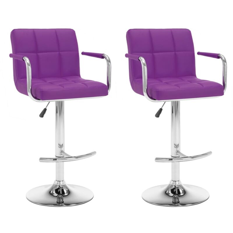 

vidaXL Taburetes de Cocina 2 Unidades Cuero Sintético Morado - Púrpura