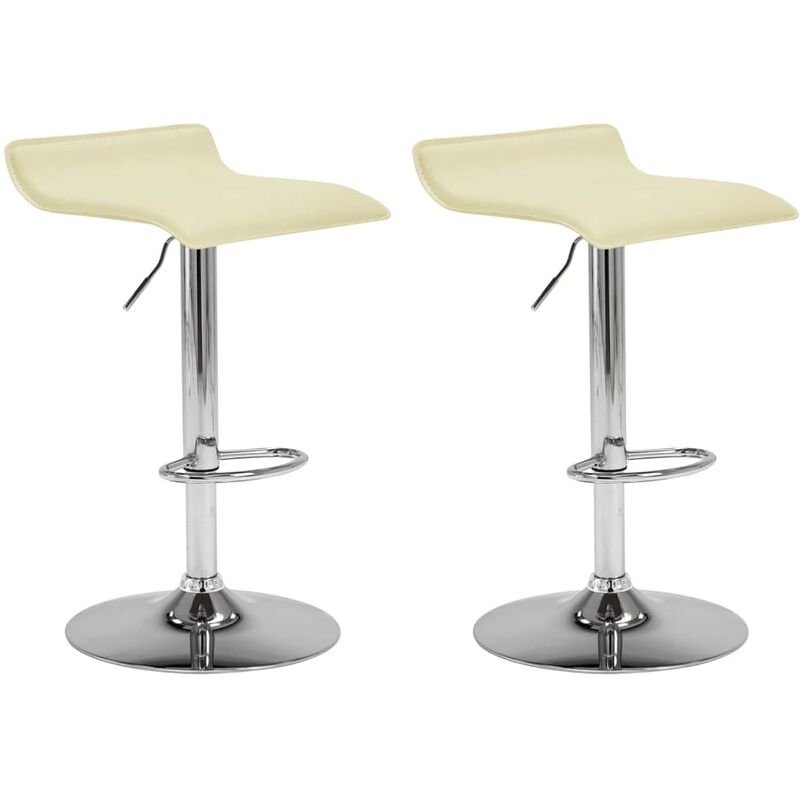 

Taburetes de cocina 2 unidades cuero sintético color crema - Crema - Vidaxl