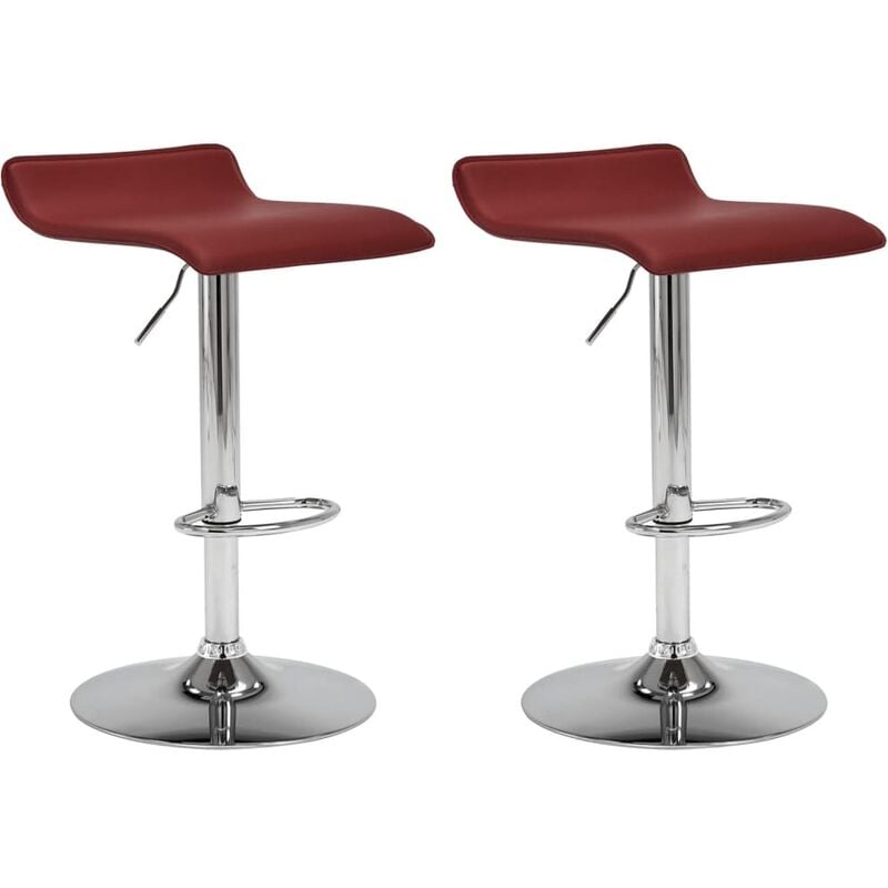 

vidaXL Taburetes de cocina 2 unidades cuero sintético rojo vino tinto - Rojo