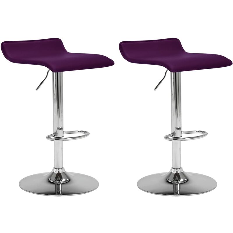 

vidaXL Taburetes de cocina 2 unidades cuero sintético morado - Púrpura