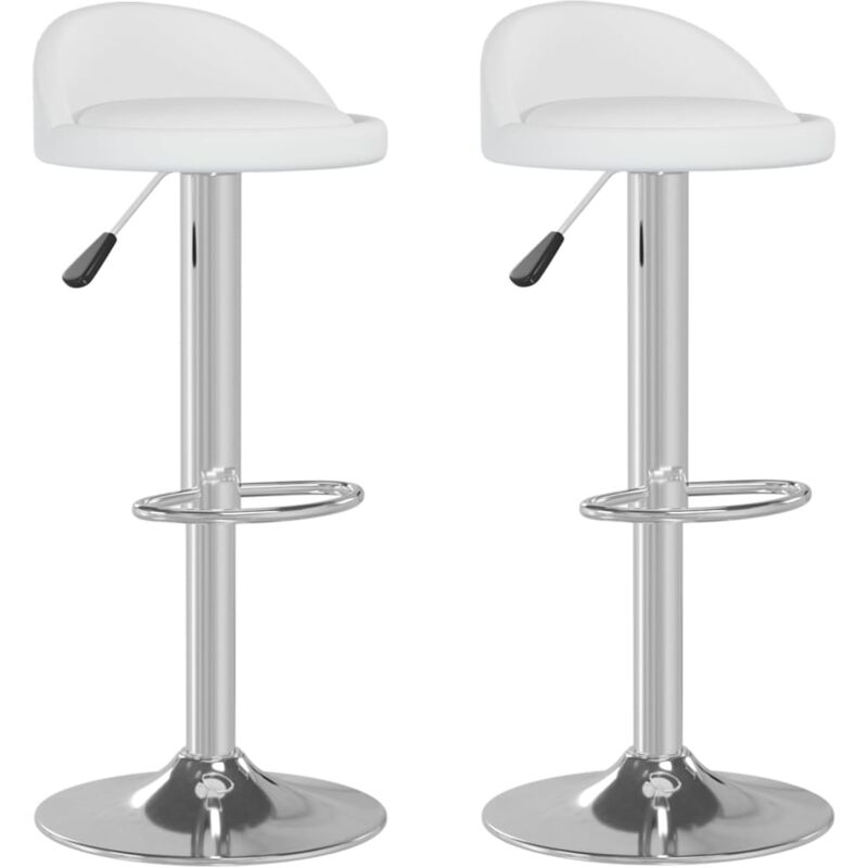 

Taburetes de cocina 2 unidades cuero sintético blanco - Blanco - Vidaxl