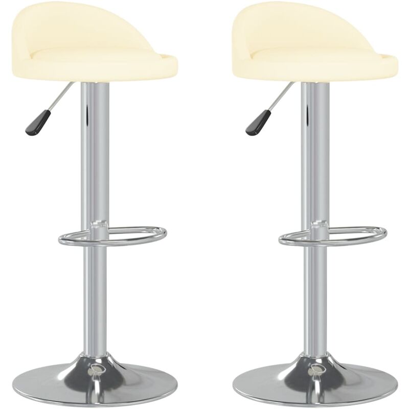 

Taburetes de cocina 2 unidades cuero sintético color crema - Crema - Vidaxl