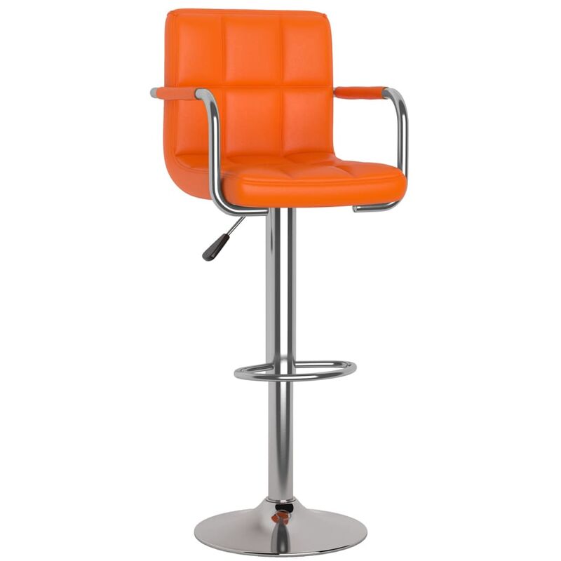 

vidaXL Taburetes de cocina de cuero sintético naranja - Naranja