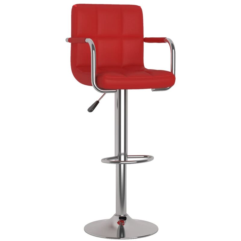 

vidaXL Taburetes de cocina de cuero sintético rojo tinto - Rojo