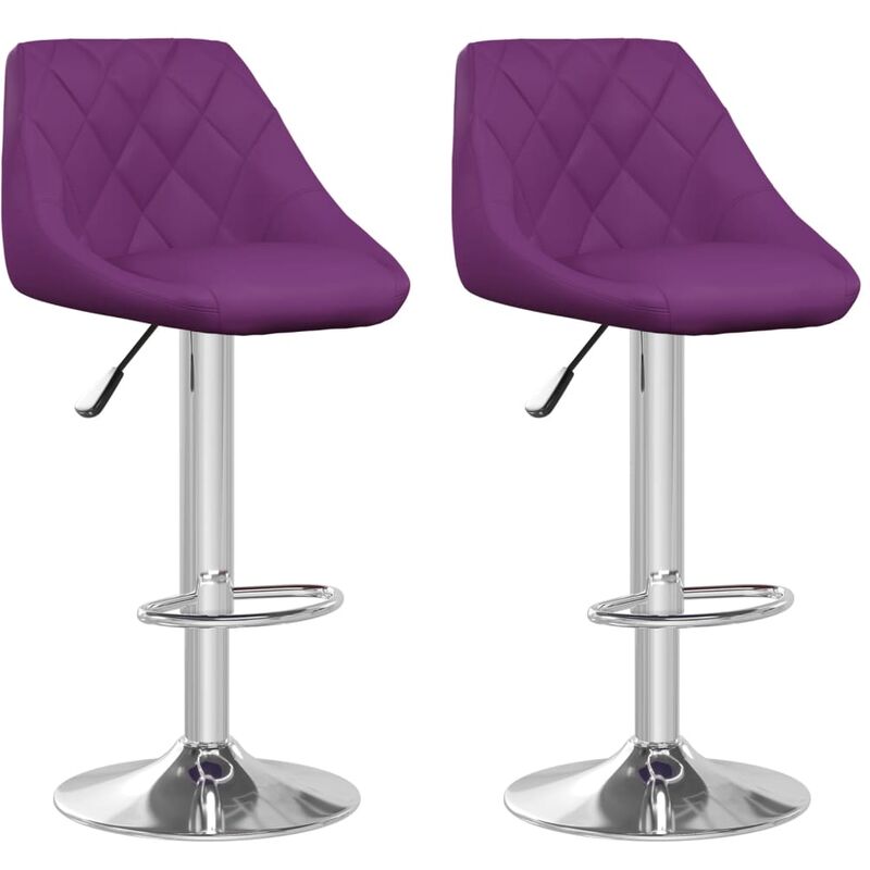 

Taburetes de cocina 2 unidades cuero sintético morado - Púrpura - Vidaxl