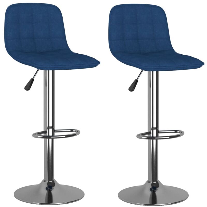 

vidaXL Taburetes de cocina 2 unidades tela azul - Azul