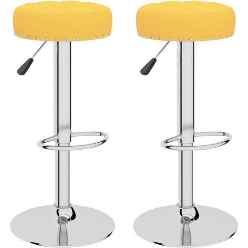 

Vidaxl - Taburete de cocina de tela 2 unidades amarillo mostaza - Amarillo