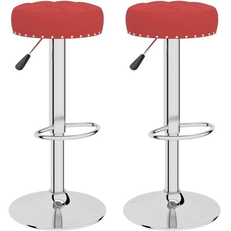 

Vidaxl - Taburete de cocina de tela 2 unidades rojo tinto - Rojo