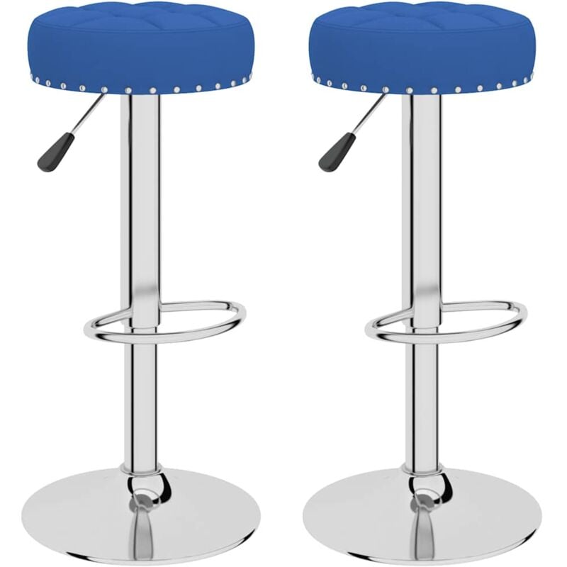 

Taburete de cocina de tela 2 unidades azul - Azul - Vidaxl
