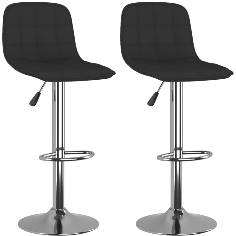 

Vidaxl - Taburetes de cocina 2 unidades tela negro - Negro