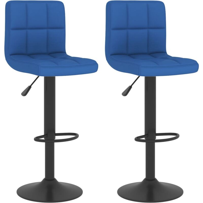 

vidaXL Taburetes de cocina de tela 2 unidades azul - Azul