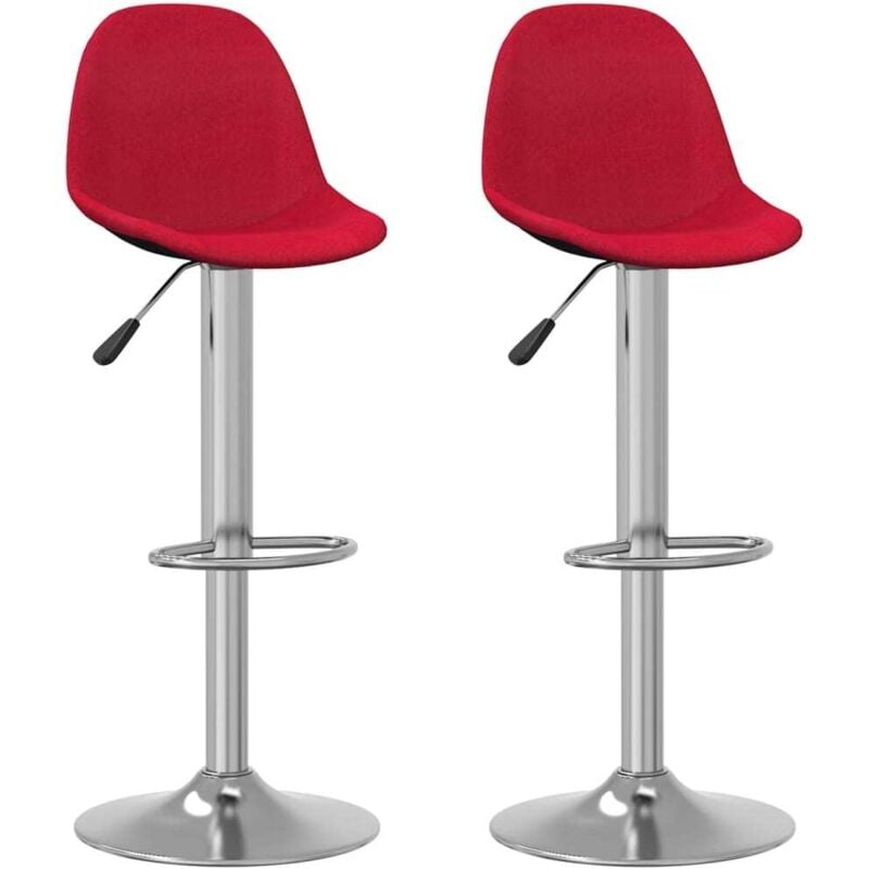 

Vidaxl - Taburetes de cocina 2 unidades tela rojo tinto - Rojo