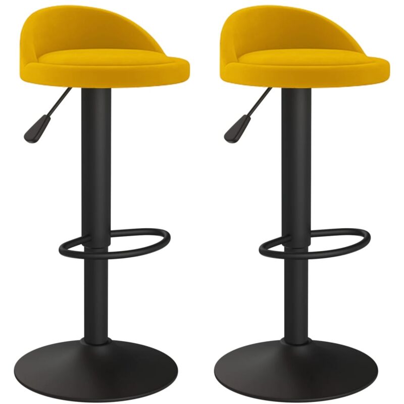 

vidaXL Taburetes de cocina 2 unidades terciopelo amarillo - Amarillo