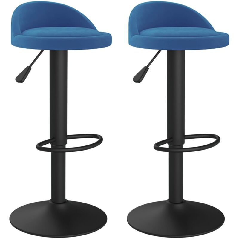 

vidaXL Taburetes de cocina 2 unidades terciopelo azul - Azul
