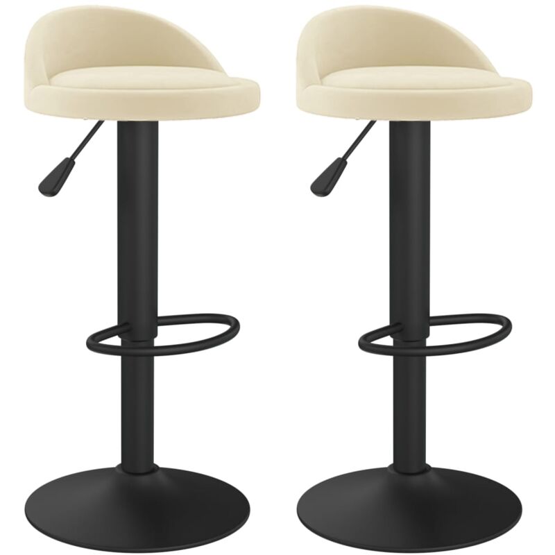 

vidaXL Taburetes de cocina 2 unidades terciopelo crema - Crema