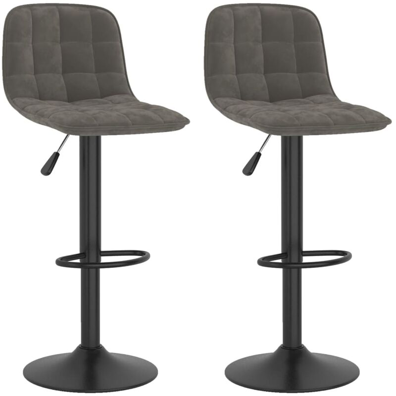 

Vidaxl - Taburetes de cocina 2 unidades terciopelo gris oscuro - Gris