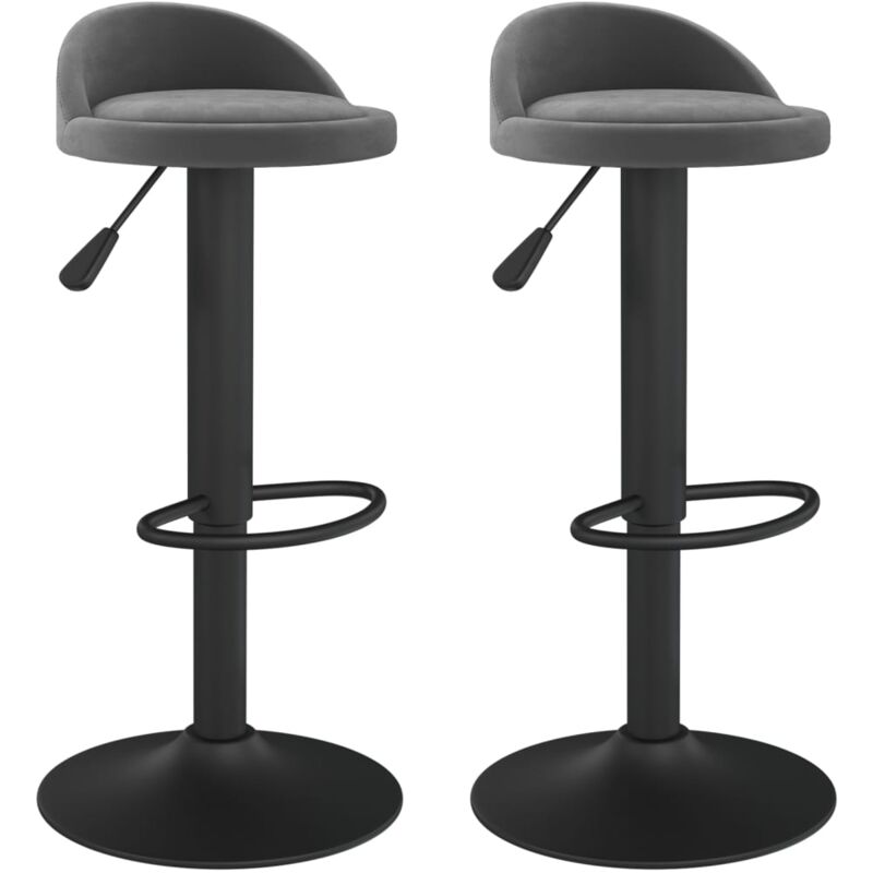 

Taburetes de cocina 2 unidades terciopelo gris oscuro - Gris - Vidaxl