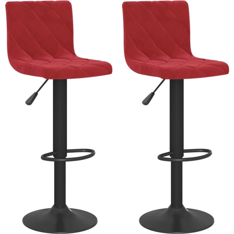 

vidaXL Taburetes de cocina 2 unidades terciopelo rojo vino tinto - Rojo
