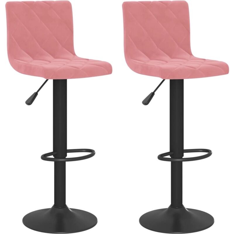 

Vidaxl - Taburetes de cocina 2 unidades terciopelo rosa - Rosa