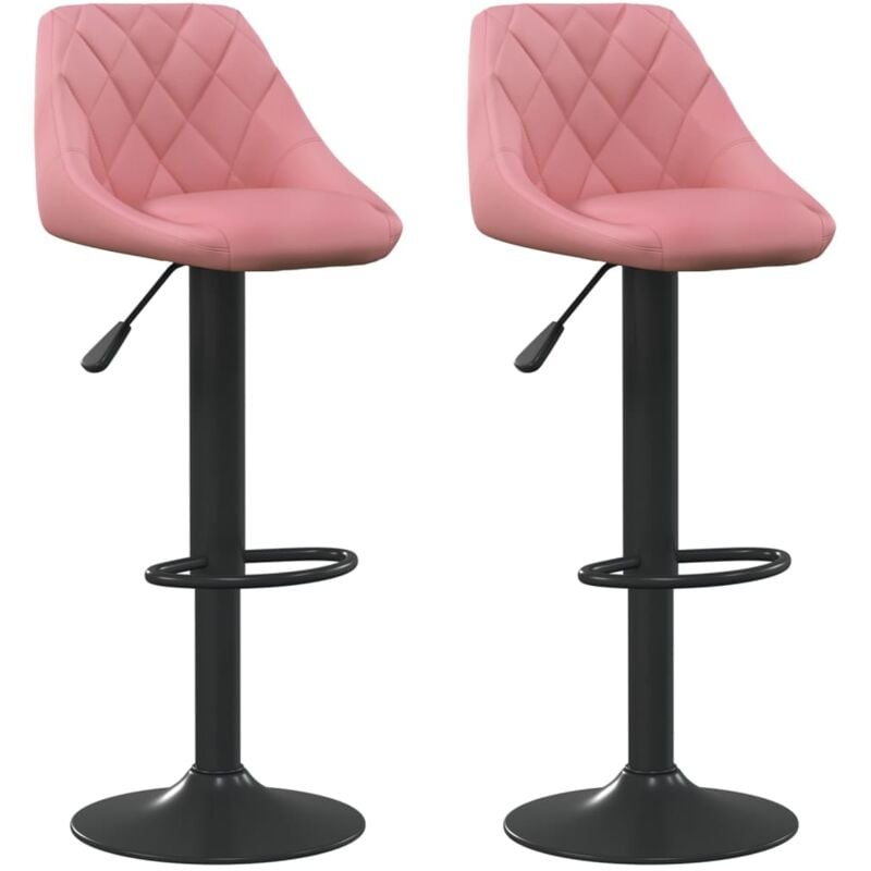 

vidaXL Taburetes de cocina 2 unidades terciopelo rosa - Rosa