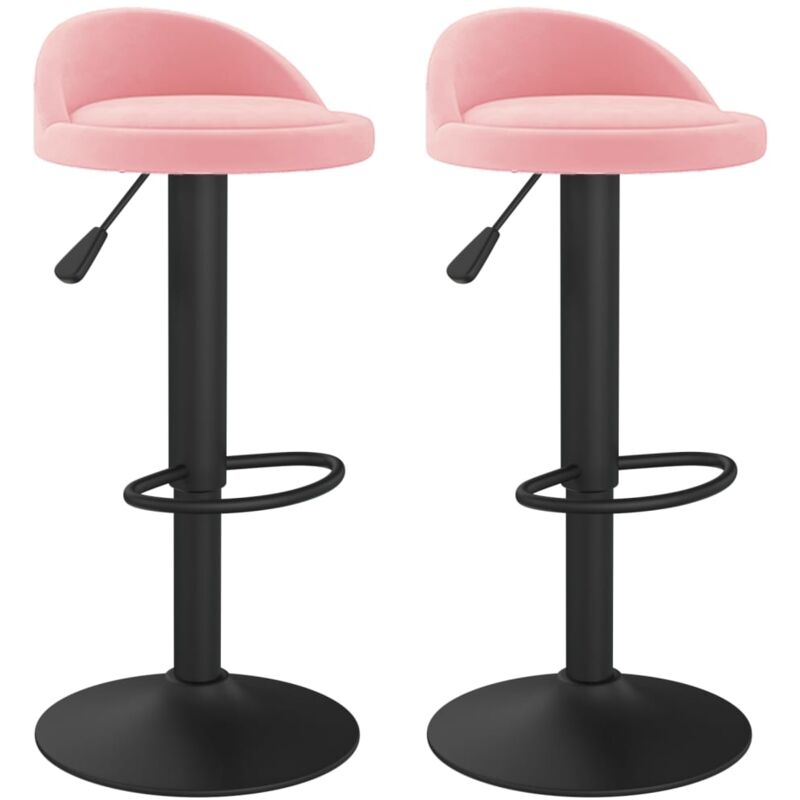 

vidaXL Taburetes de cocina 2 unidades terciopelo rosa - Rosa