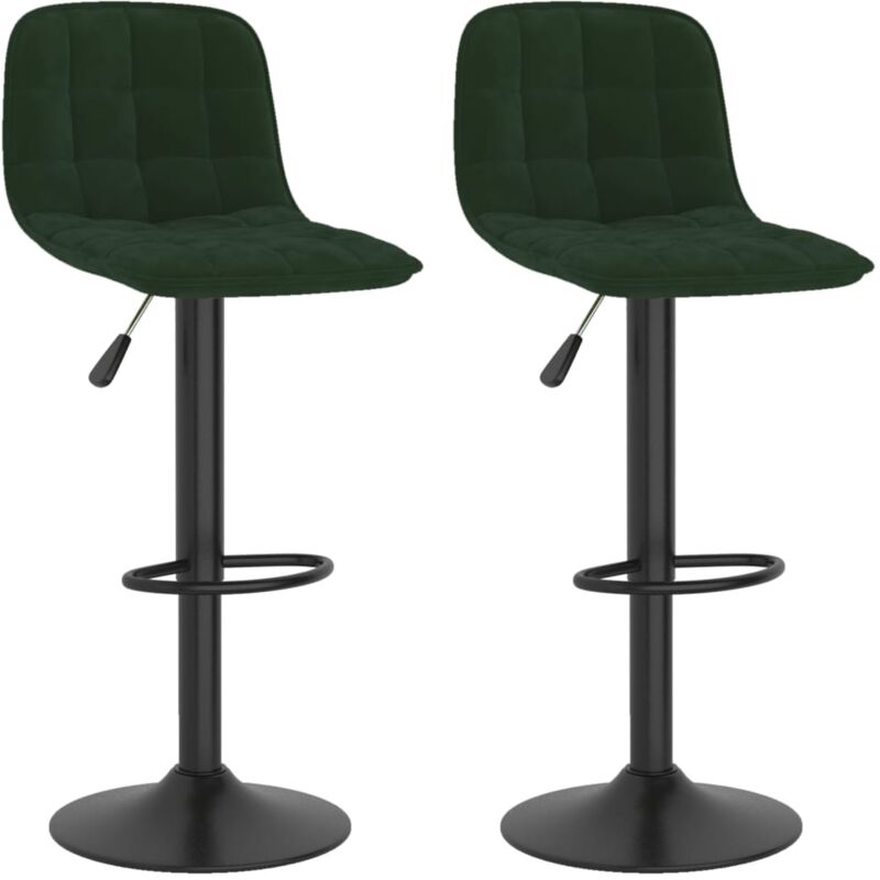 

Vidaxl - Taburetes de cocina 2 unidades terciopelo verde oscuro - Verde