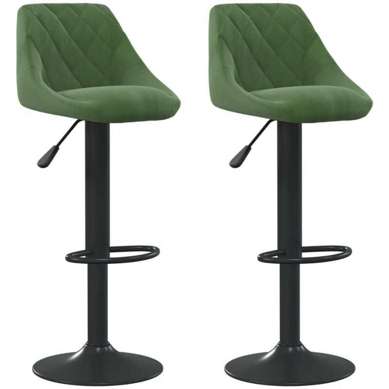 

Vidaxl - Taburetes de cocina 2 unidades terciopelo verde oscuro - Verde
