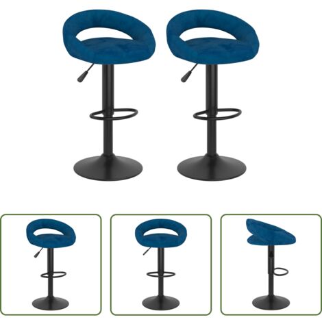 vidaXL Taburetes de mostrador -  Taburetes de cocina 2 unidades terciopelo azul