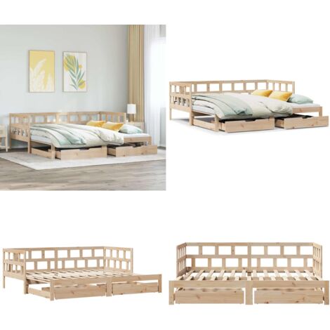 vidaXL Tagesbett Ausziehbar mit Schubladen ohne Matratze 80x200 cm