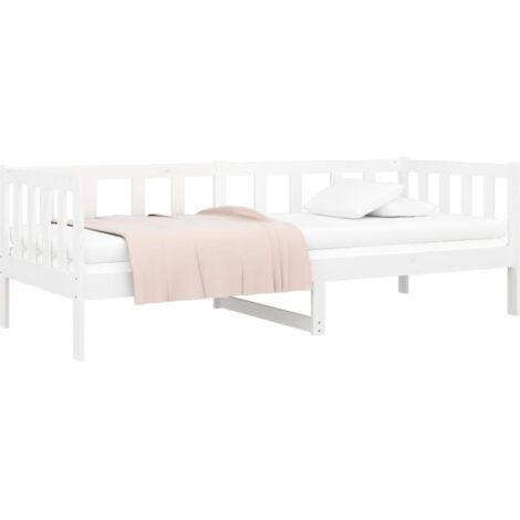 vidaXL Tagesbett ohne Matratze weiß 90x190 cm aus massivem Kiefernholz