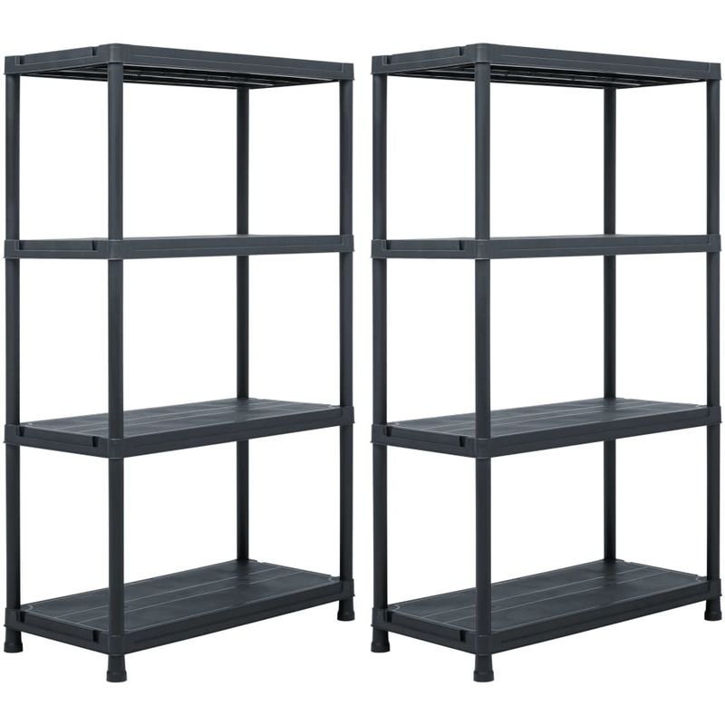 etageres de rangement 2 pcs Noir 200 kg 80x40x138 cm Plastique