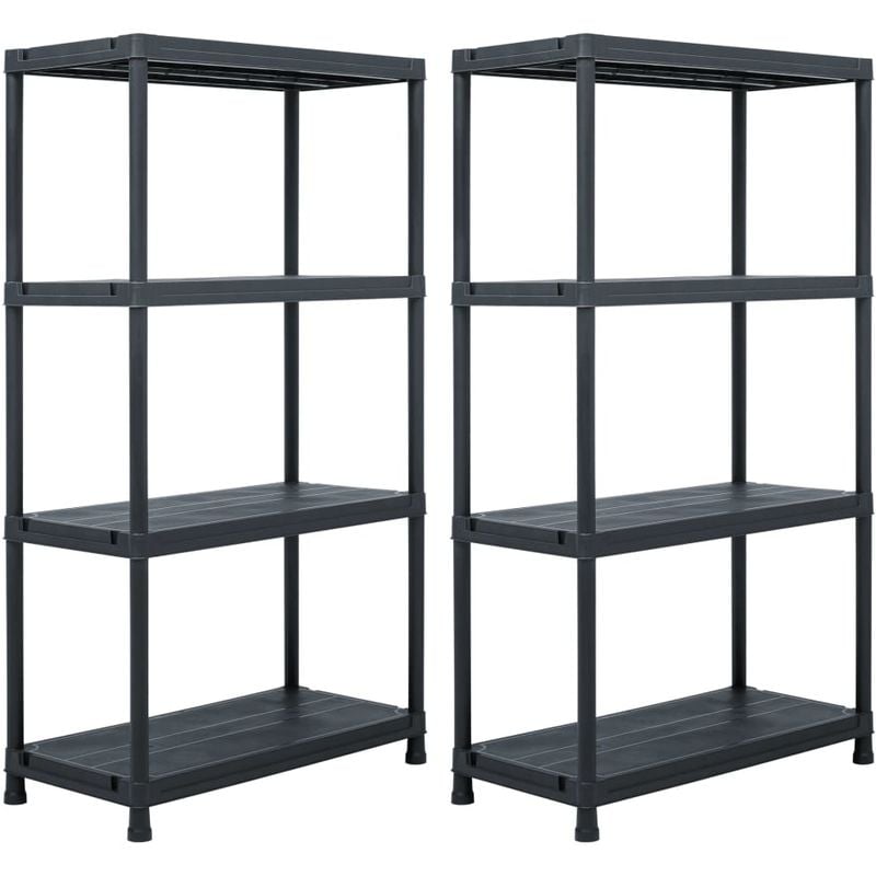 etageres de rangement 2 pcs Noir 60x30x138 cm Plastique
