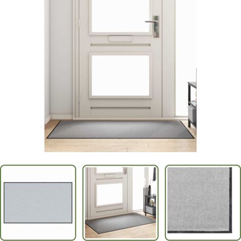 vidaXL Tapis anti-souillures -  Tapis d'entrée Gris et Noir 90 x 150 cm Polypropylène et vinyle